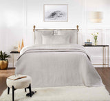 Orchids Lux Lucy Stitching Oyster 110 X 96 Coverlet