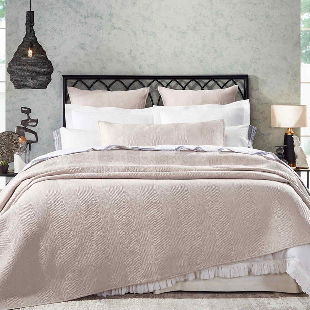 Orchids Lux Athena Chevron Champagne 94 X 96 Coverlet