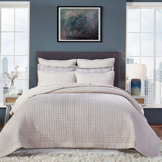 Orchids Lux Malibu Geomatric Oyster 94 X 96 Coverlet
