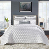 Orchids Lux Avalon Geomatric White 110 X 96 Coverlet