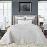 Orchids Lux Laguna Channel White 110 X 96 Coverlet