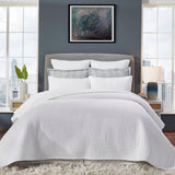 Orchids Lux Milton Geomatric White 110 X 96 Coverlet