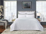 Orchids Lux Soho Stripes White 110 X 96 Matelasse Coverlet