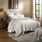 Orchids Lux Maze Geomatric White 94 X 96 Coverlet