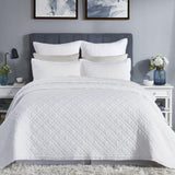 Orchids Lux Chloe Geomatric White 94 X 96 Coverlet
