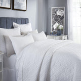 Orchids Lux Chloe Geomatric White 94 X 96 Coverlet