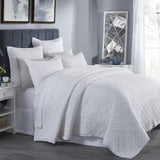 Orchids Lux Chloe Geomatric White 110 X 96 Coverlet
