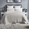 Orchids Lux Chloe Geomatric Beige 110 X 96 Coverlet