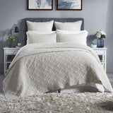 Orchids Lux Chloe Geomatric Beige 110 X 96 Coverlet