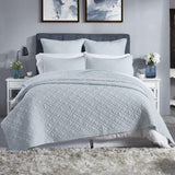 Orchids Lux Chloe Geomatric Sky 110 X 96 Coverlet
