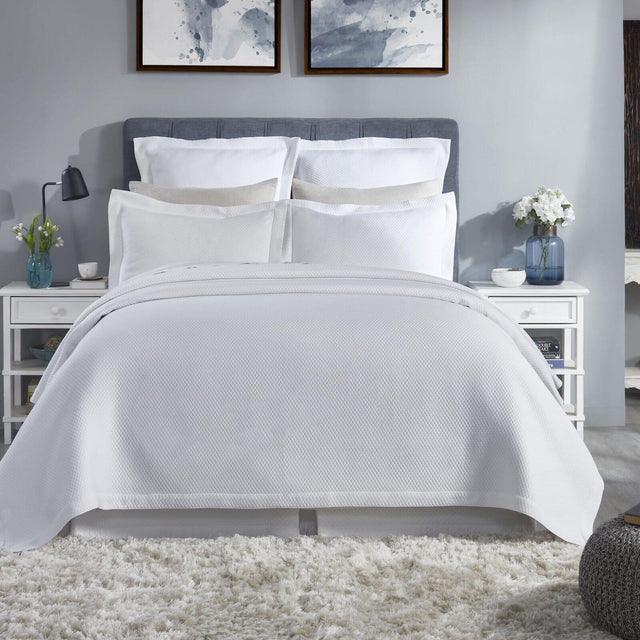 Orchids Lux Retro Pebble White 110 X 96 Matelasse Coverlet