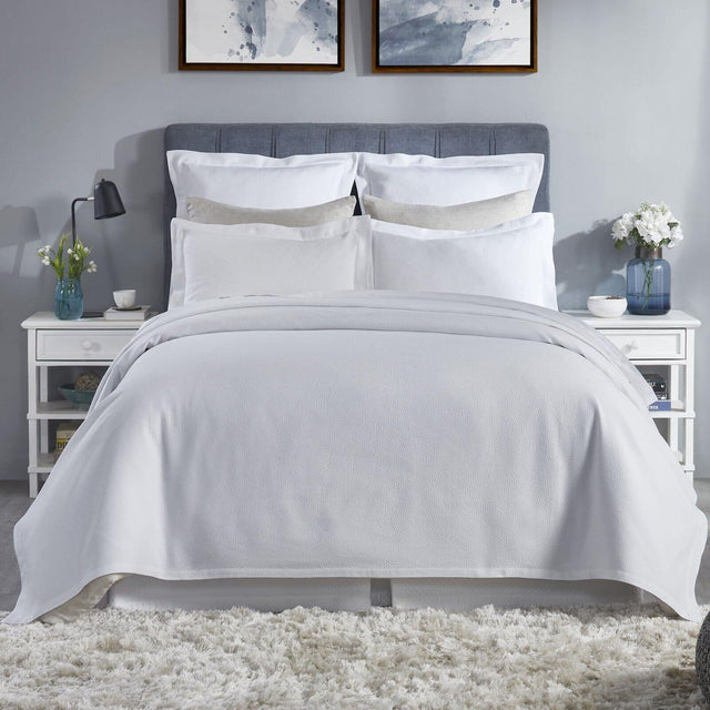 Orchids Lux Olive Pebble White 110 X 96 Matelasse Coverlet
