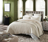 Orchids Lux Maze Geomatric Flax 110 X 96 Coverlet