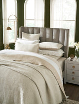 Orchids Lux Maze Geomatric Flax 110 X 96 Coverlet