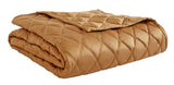 Orchids Lux Avalon Geomatric Caramel 110 X 96 Coverlet