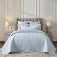 Orchids Lux Athena Chevron Blue 94 X 96 Coverlet