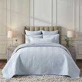 Orchids Lux Athena Chevron Blue 94 X 96 Coverlet
