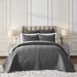 Orchids Lux Athena Chevron Steel 94 X 96 Coverlet