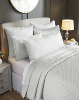 Orchids Lux Merida Geomatric Mist 110 X 96 Quilted Coverlet