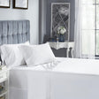 Orchids Lux Olivia Solid Color & Embroidery White/White 72 X 84 Sheet Set