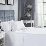 Orchids Lux Venice Solid Color & Pleated White 72 X 84 Sheet Set