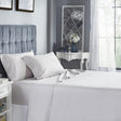 Orchids Lux Venice Solid Color & Pleated Silver 72 X 84 Sheet Set