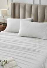 Orchids Lux Halston Solid Color Off White Melange 72 X 84 Sheet Set