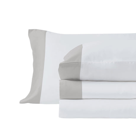 Orchids Lux Porto Solid Color White/ Mist 72 X 84 Sheet Set