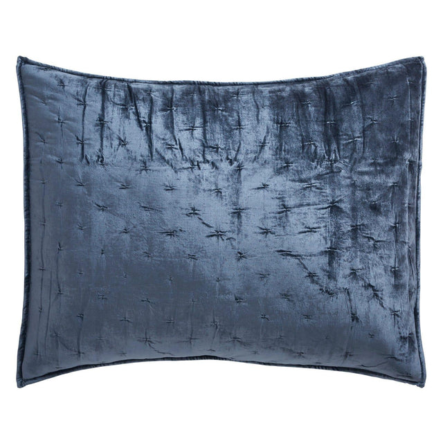 Orchids Lux Luna Stitch Navy 31 X 37 Quilt Sham