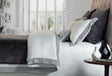 Orchids Lux Parker Solid Color & Embroidery Fog 90 X 92 Duvet Cover
