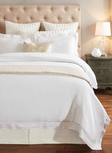 Orchids Lux Parker Solid Color & Embroidery White 90 X 92 Duvet Cover