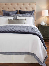 Orchids Lux Parker Solid Color & Embroidery Navy 90 X 92 Duvet Cover