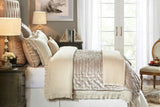 Orchids Lux Ruffle Solid Color & Ruffle Beige 90 X 92 Duvet Cover