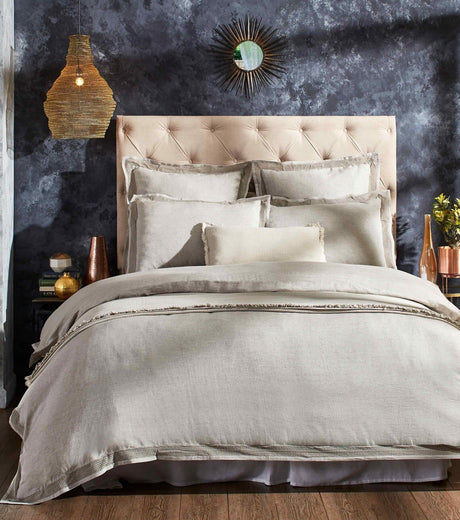 Orchids Lux Sienna Solid Color & Lace Grey 90 X 92 Duvet Cover