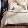 Orchids Lux Sienna Solid Color & Lace Beige 90 X 92 Duvet Cover