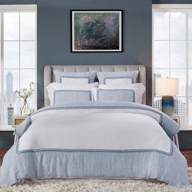 Orchids Lux Westport Solid Color & Embroidery Sky 90 X 92 Duvet Cover
