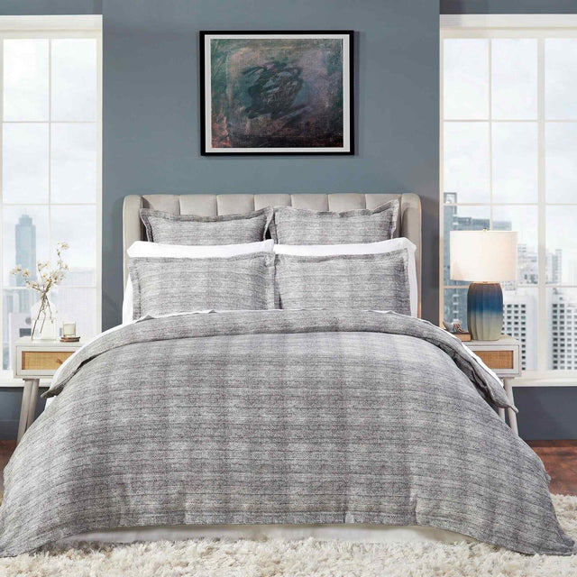 Orchids Lux Bronte Jacquard Charcoal 90 X 92 Duvet Cover