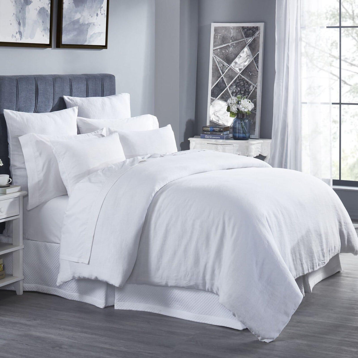 Orchids Lux Classic Solid Color White 106 X 92 Duvet Cover