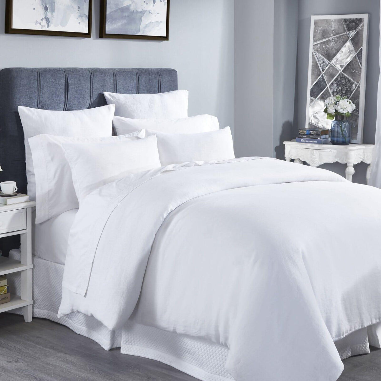 Orchids Lux Classic Solid Color White 106 X 92 Duvet Cover