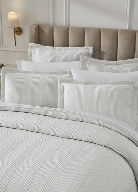 Orchids Lux Savoy Stripes Off White Melange 106 X 92 Duvet Cover