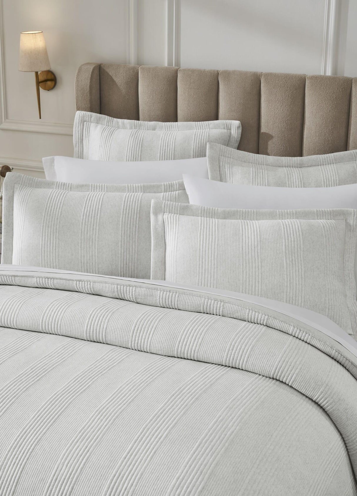 Orchids Lux Savoy Stripes Off White Melange 90 X 92 Duvet Cover