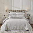 Orchids Lux Savoy Stripes Mist Melange 90 X 92 Duvet Cover
