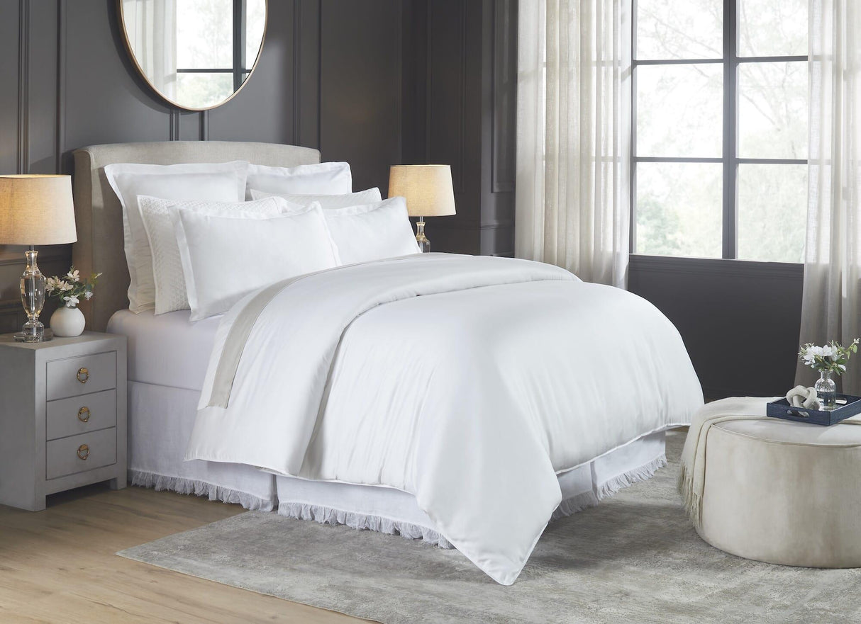 Orchids Lux Merida Solid Color White 106 X 92 Duvet Cover