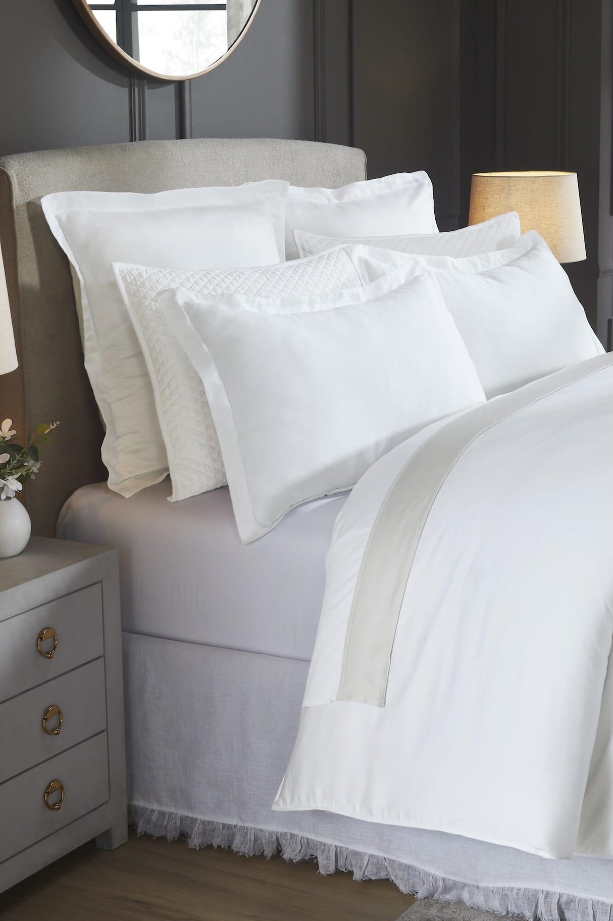 Orchids Lux Merida Solid Color White 106 X 92 Duvet Cover