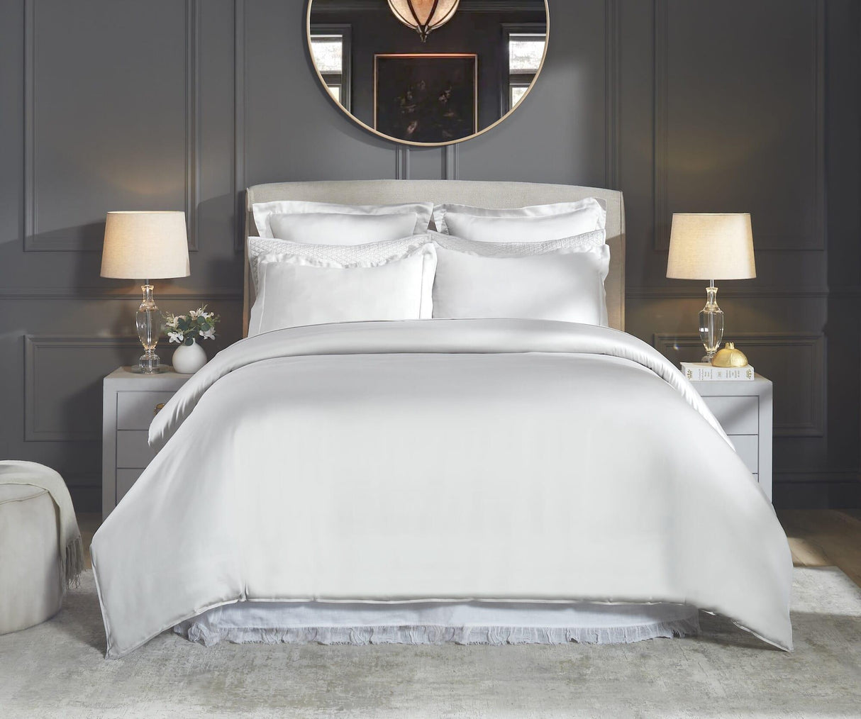 Orchids Lux Merida Solid Color Mist 106 X 92 Duvet Cover