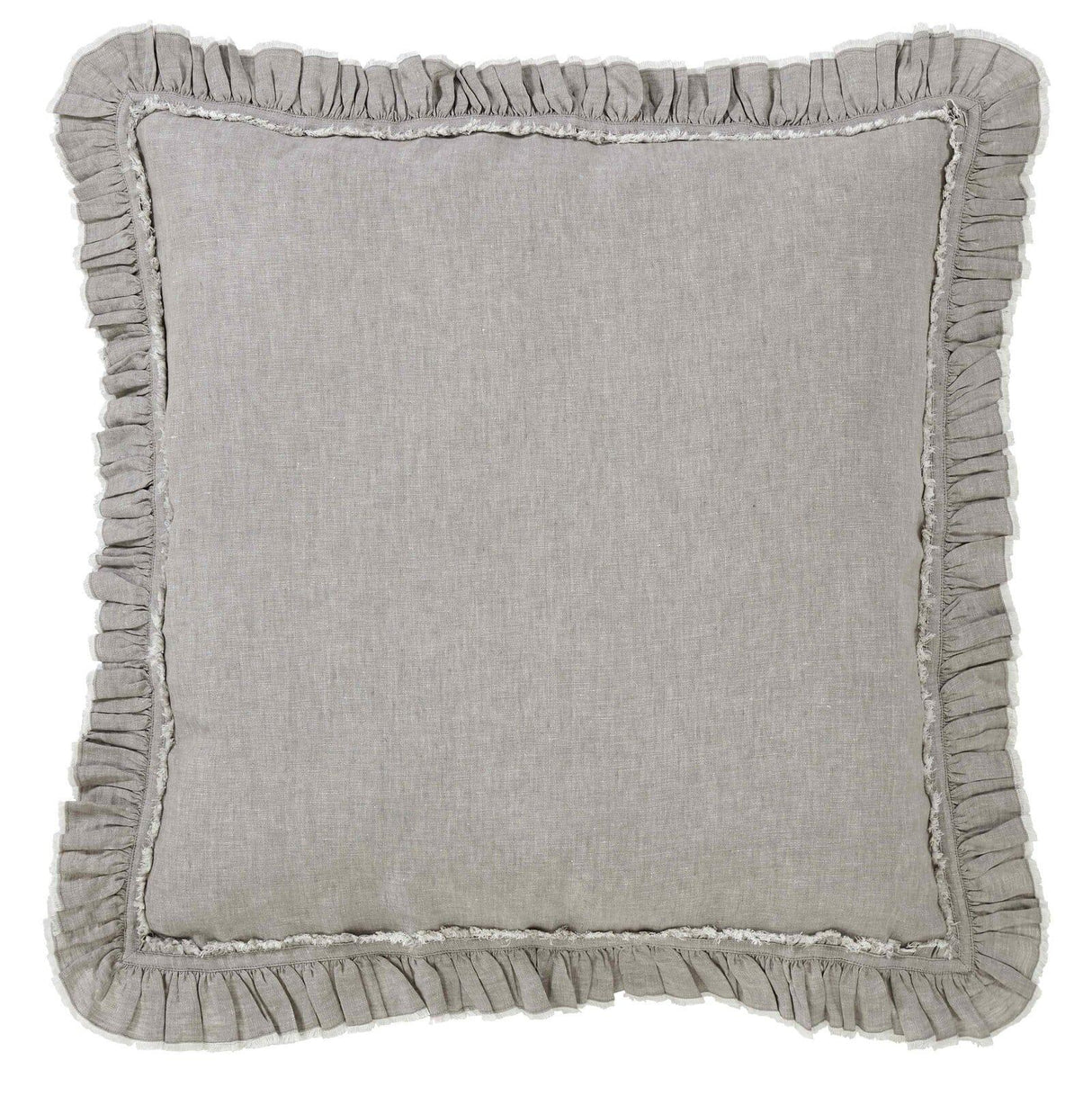 Orchids Lux Ruffle Solid Color & Ruffle Grey 26 X 26 Duvet Cover Sham