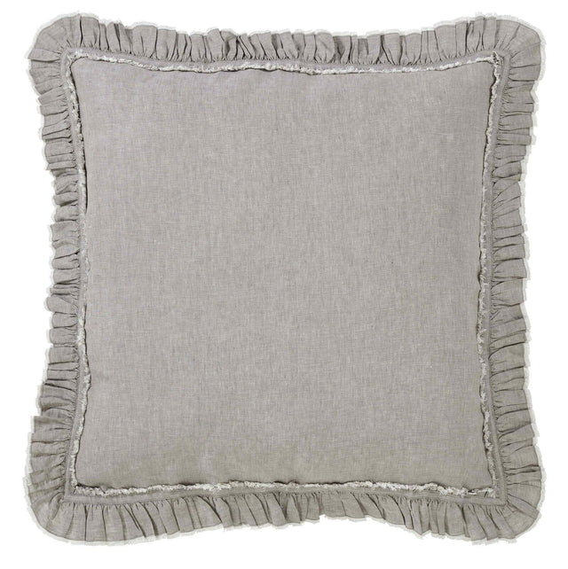 Orchids Lux Ruffle Solid Color & Ruffle Grey 26 X 26 Duvet Cover Sham