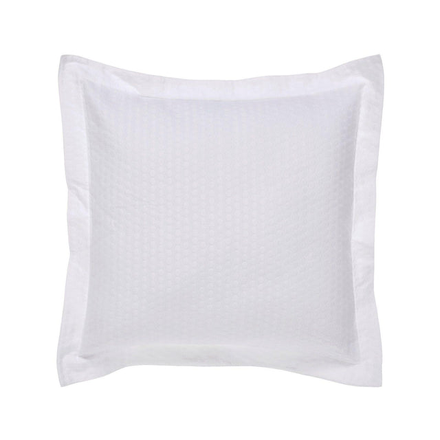 Orchids Lux Marina Geomatric White 26 X 26 Matelasse Coverlet Sham