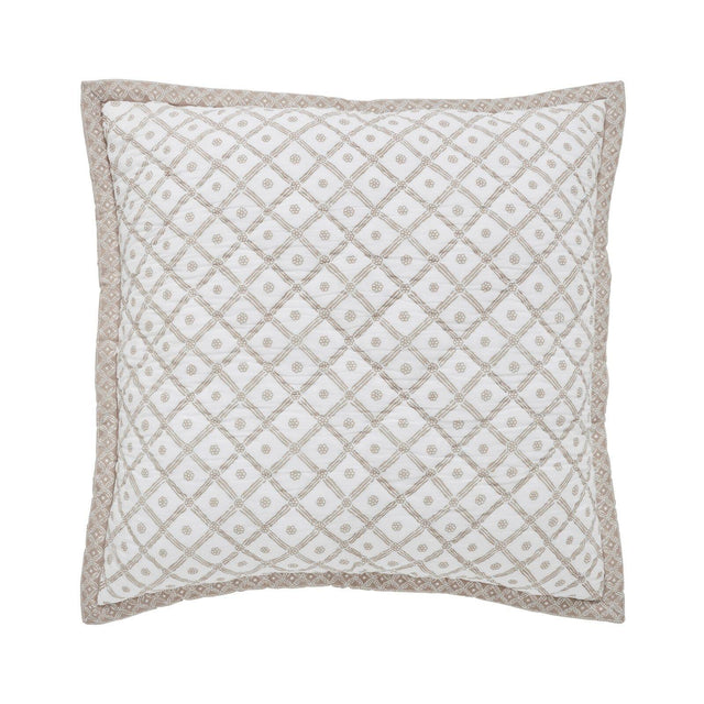 Orchids Lux Bliss Geomatric/Floral Sand 26 X 26 Printed Quilt Sham