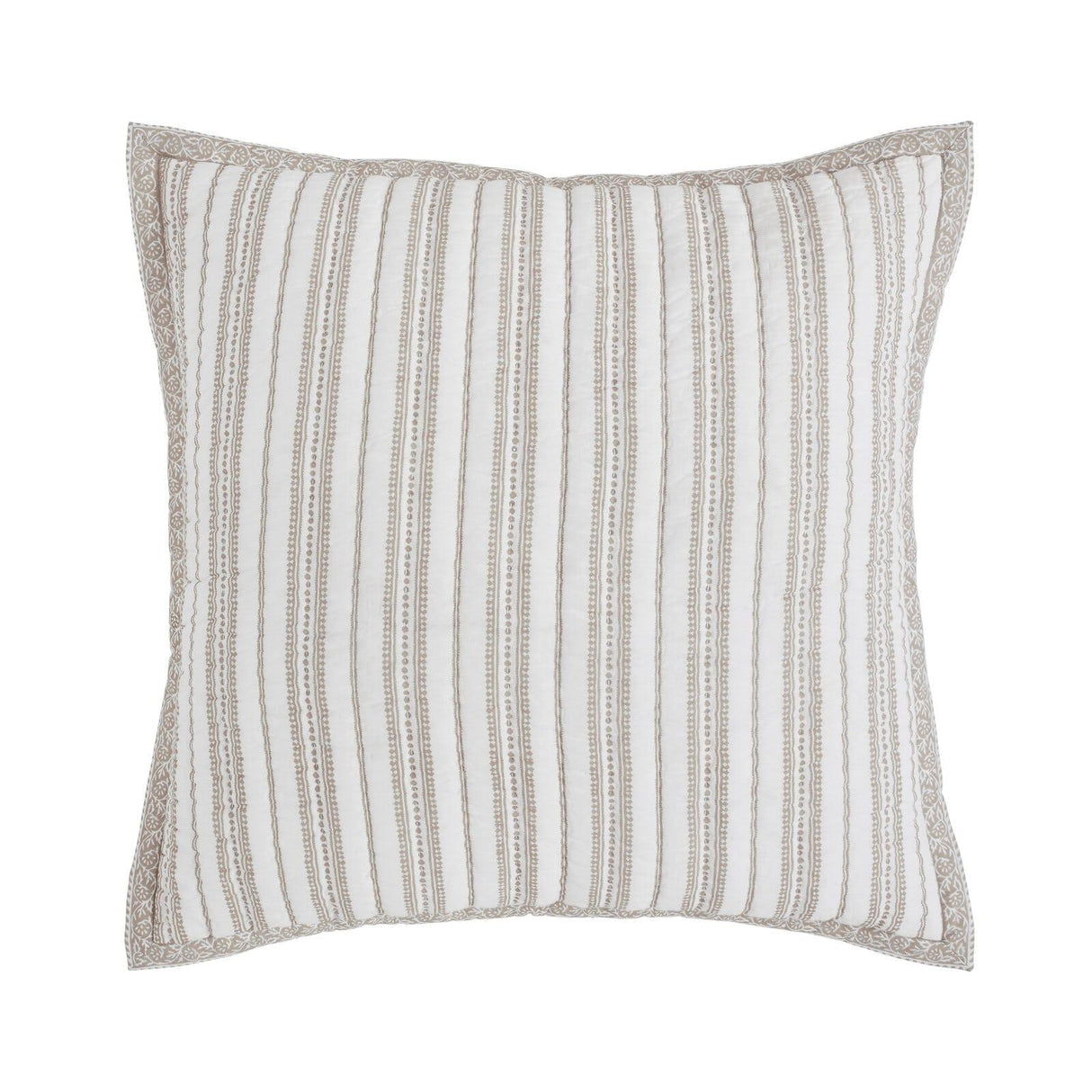 Orchids Lux Serenity Channel/Geomatric/Floral Sand 26 X 26 Printed Quilt Sham